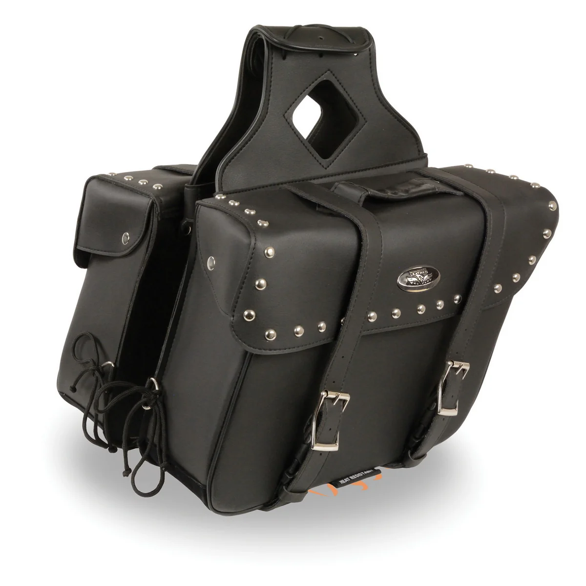 Environmentally Friendly Milwaukee Leather SH579ZB Large Black Zip-Off PVC Slanted Throw Over Studded Saddlebags Effective