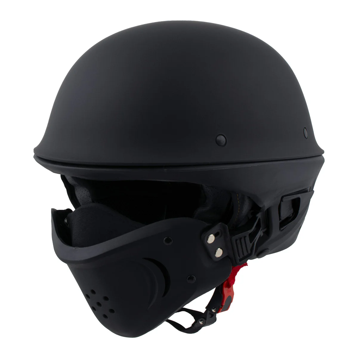 Green Milwaukee Helmets MPH9830DOT Rascal 3 4 Open Face Flat Black 2 in 1 Motorcycle Helmet Biker Stylish