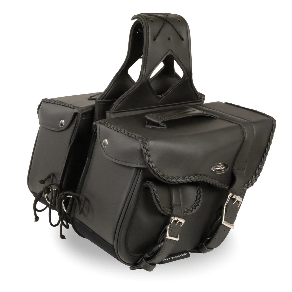 Expertly Made Milwaukee Performance SH66501ZB Black Medium Braided Zip Off PVC Throw Over Saddlebags Genuine