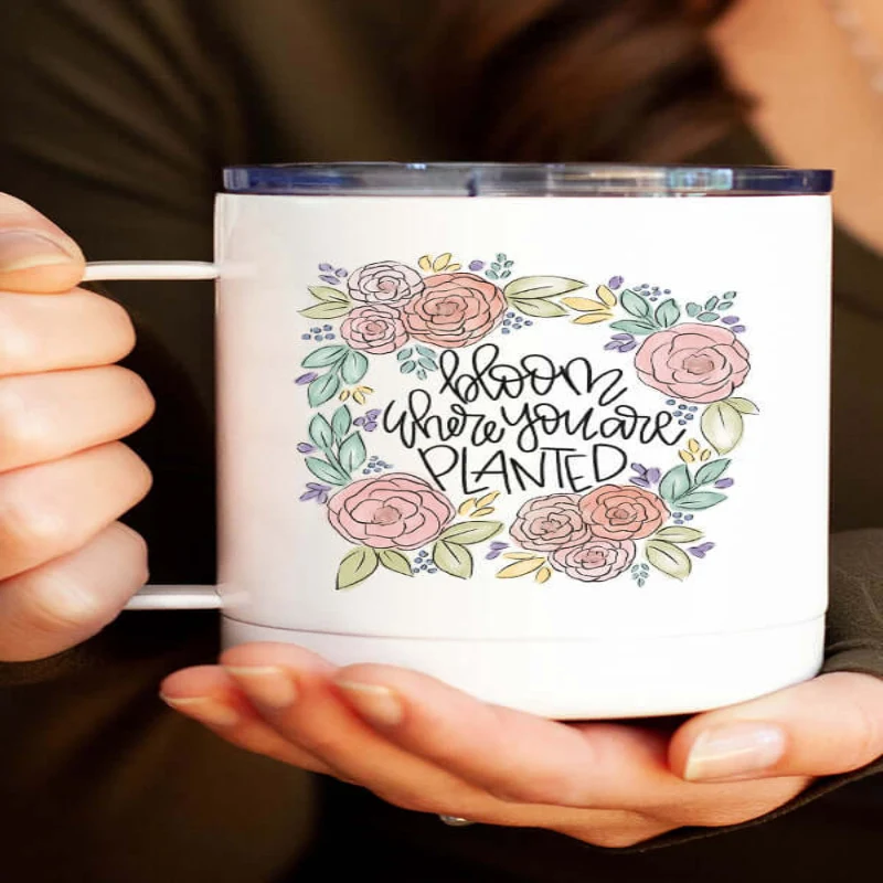 Eco-Friendly Bloom Coffee Travel Cup Stylish