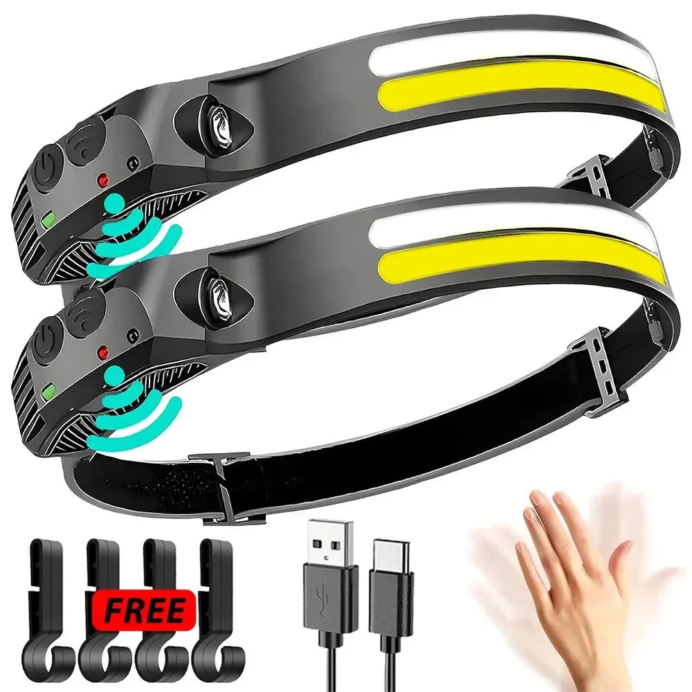User-Friendly USB Rechargeable Sensor LED Headlamp 18650 Battery Headlight LED Head Torch Camping Light Head Flashlight for Fishing Lantern Comfortable