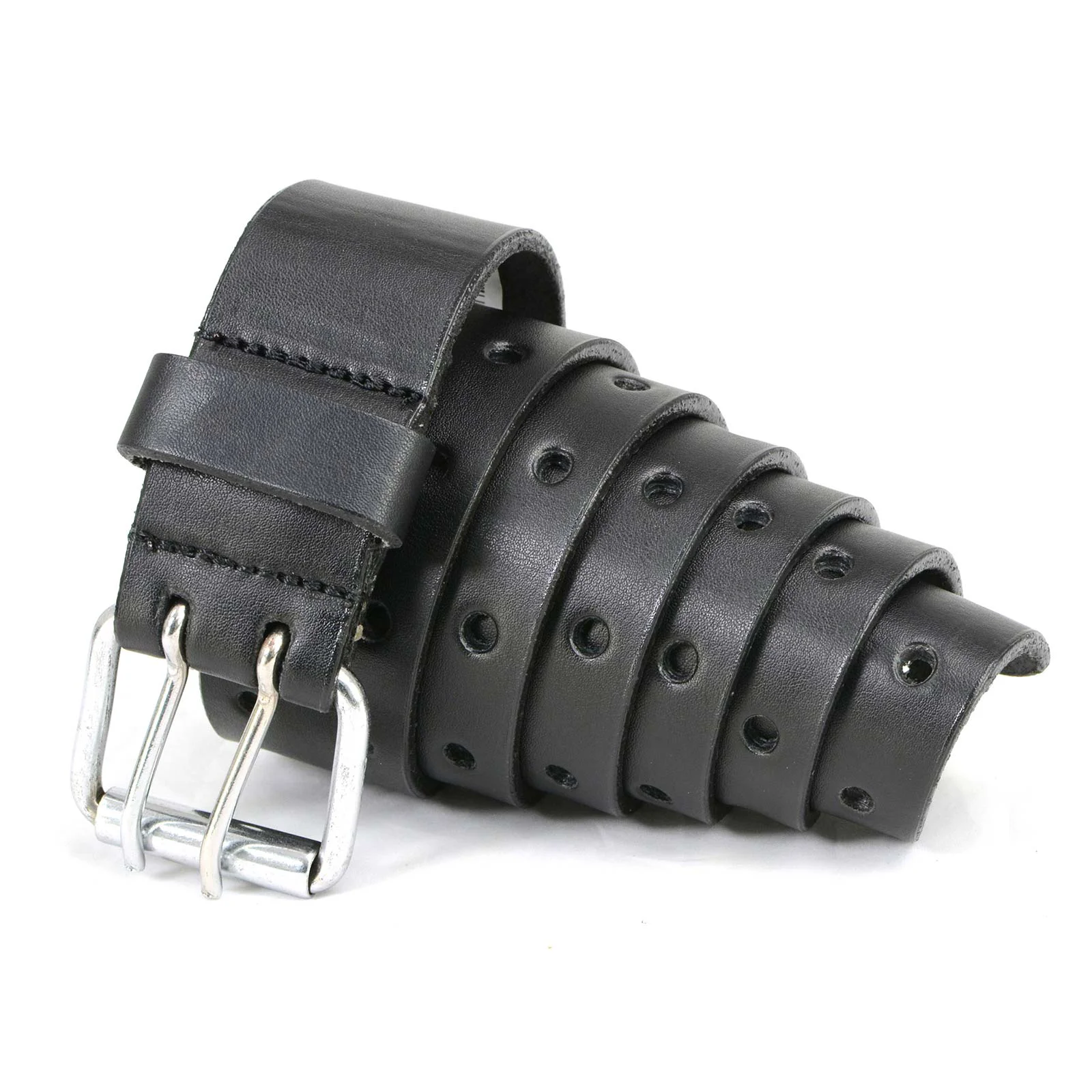 Safe Milwaukee Leather MP7121 Men’s Double Prong – Black Leather Belt w Interchangeable Buckle – 1.5 inches Wide Premium