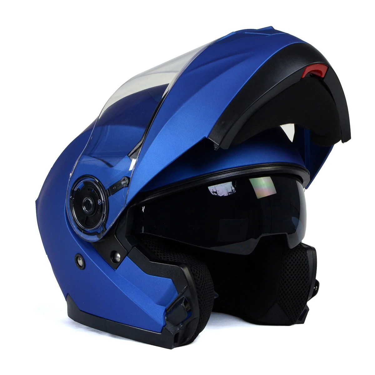 Convenient Milwaukee Helmets MPH9818DOT Breeze Blue Advanced Motorcycle Modular Helmet Biker w Drop Down Visor Excellent