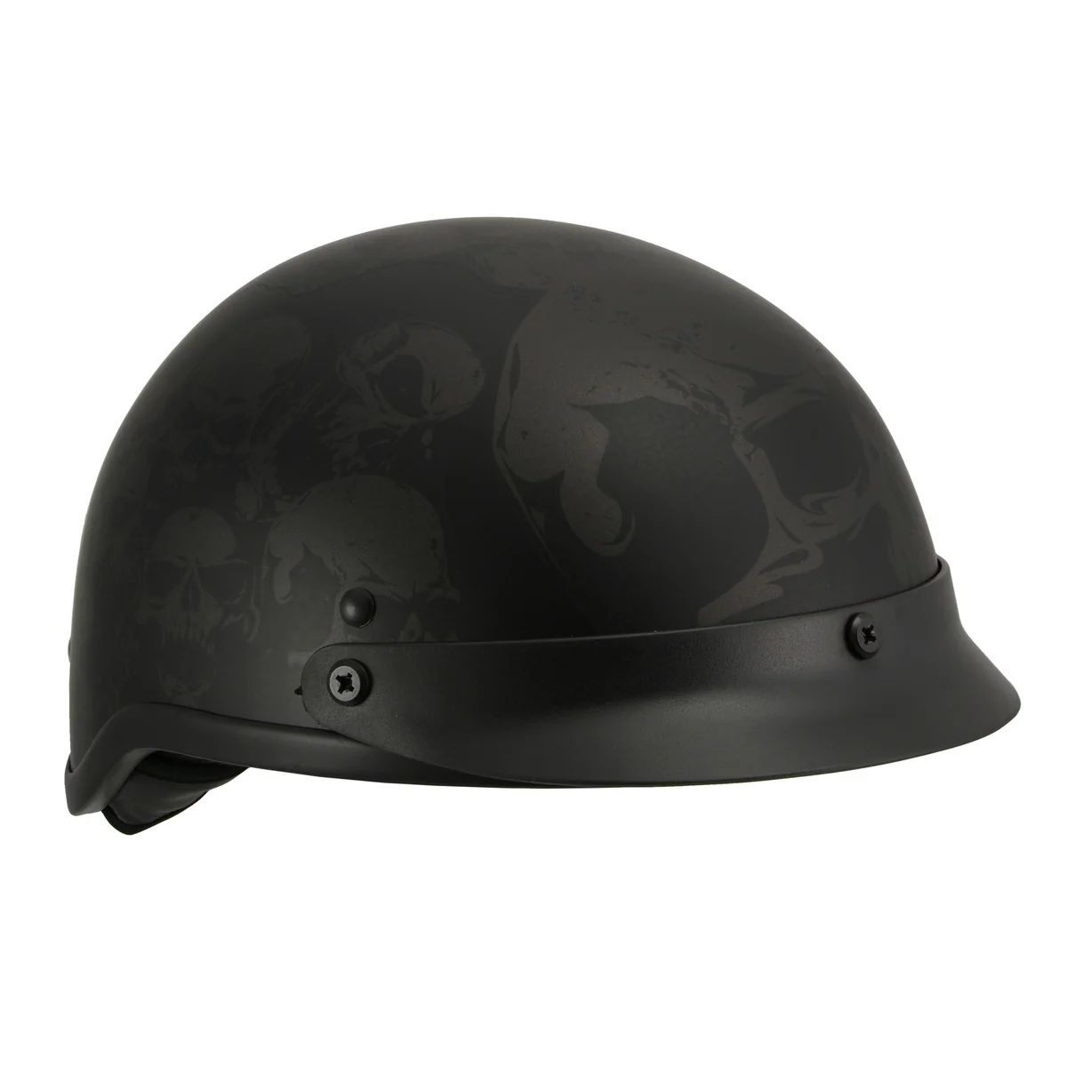Original Design Milwaukee Helmets MPH9873N Novelty Gathering of Skulls Matte Black Half Helmet Crafted