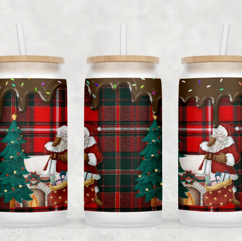Effective Chocolate Santa Glass Tumbler Breathable