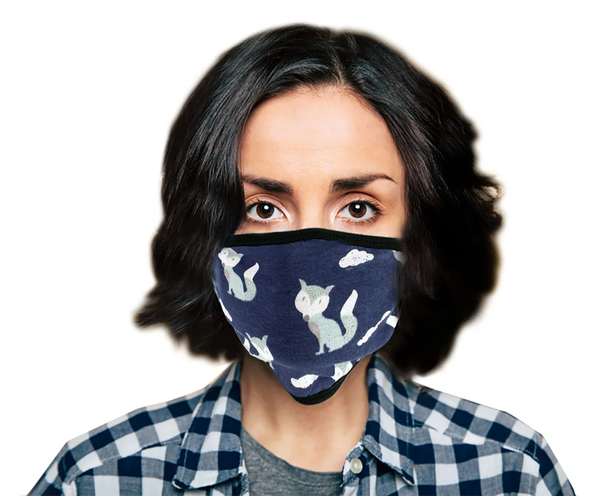 Next-Generation Milwaukee Leather Multi Pack MP7924FM Ladies ‘Foxes Design’ 100 Cotton Protective Face Mask with Optional Filter Pocket Effective