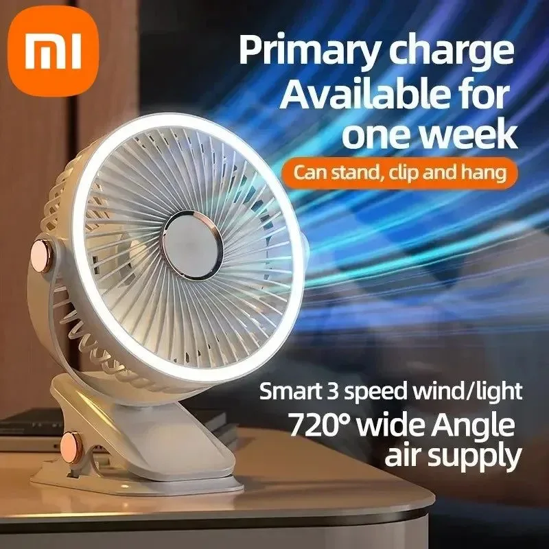 Superior 8000mAh Clip-on Fan 3 Speed Quiet Rechargeable Desktop Portable Air Circulator Wireless Fan Excellent