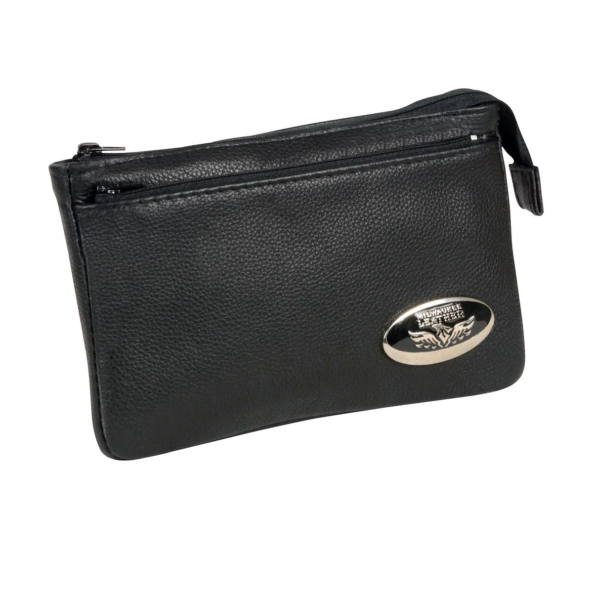 Stylish Milwaukee Leather MP8820 Women’s Black Leather Shoulder Bag with Zipper Closure and Leather Strap Advanced