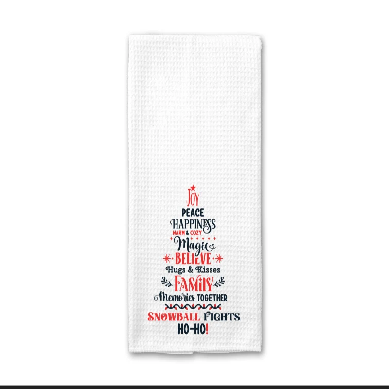 Easy-to-Use Christmas Word Art Towel Relaxed