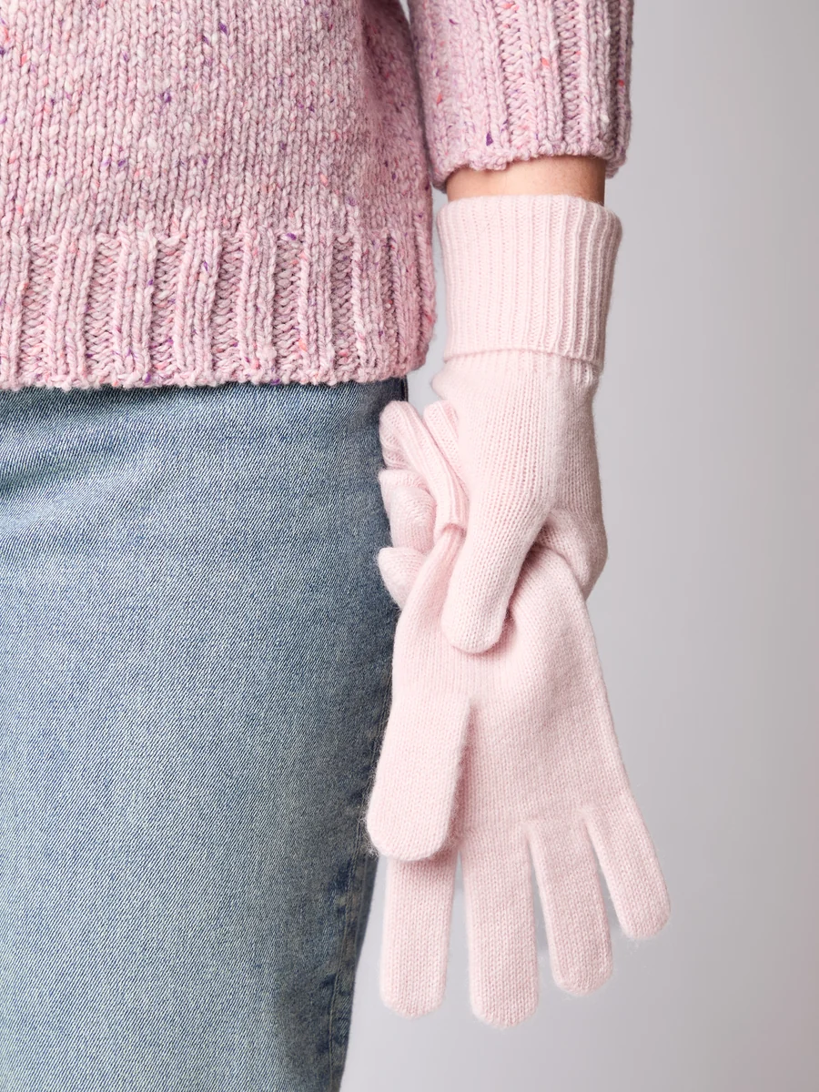 Refined Foxford Pink Cashmere Gloves Exceptional