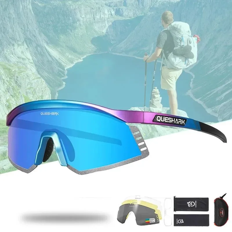 Fine Queshark 4-Lens Polarized Sunglasses Set – UV Protection for Sports Camping Hiking and Cycling Advanced