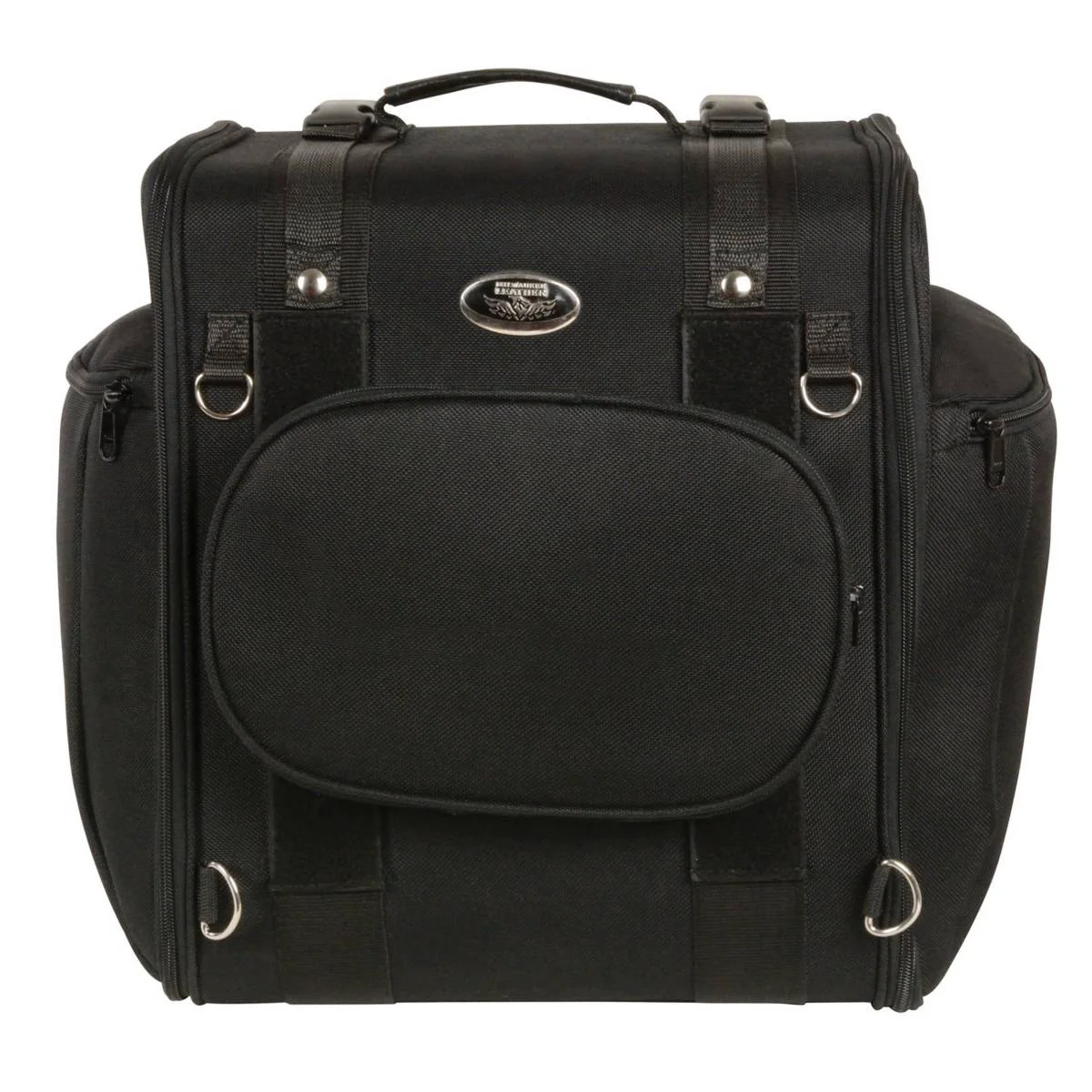 High-End Milwaukee Performance MP8130 Medium Black Textile Motorcycle Back Rest Sissy Bar Rack Bag Premium Material