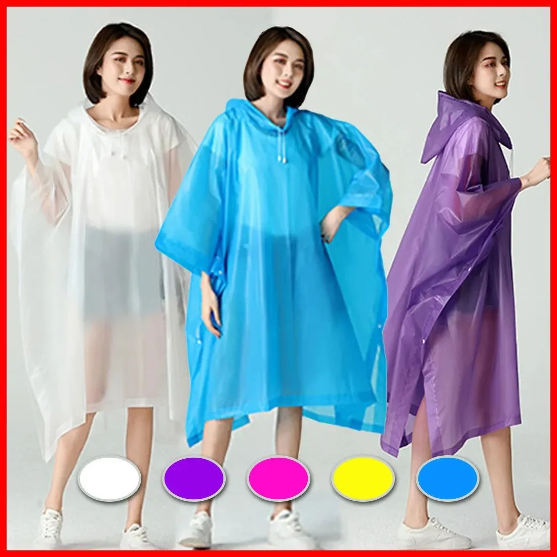 Top-Quality Reusable Portable Rain Coat Suit – Rainwear Poncho Cloak with Hood for Men and Women Carefully Designed