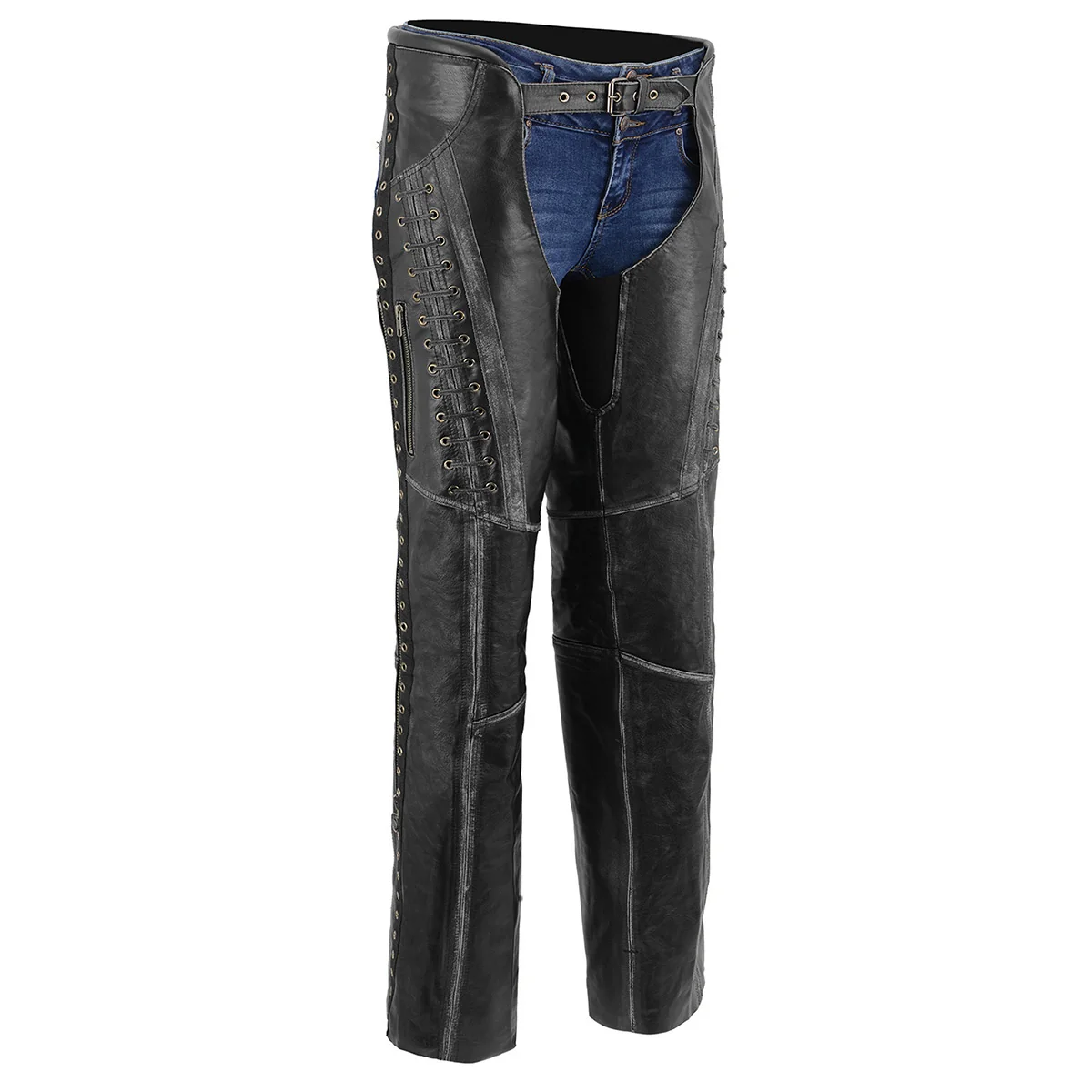 Easy-to-Use Milwaukee Leather Premium Black Leather Motorcycle Chaps for Women w Rubbed Seams-Lace Detail MLL6526 Selected