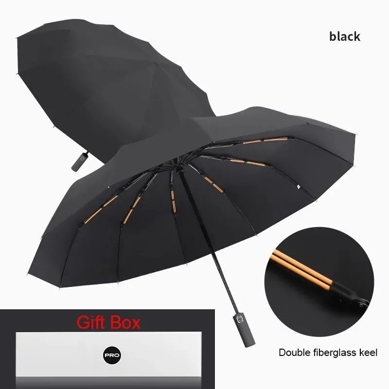 Powerful 24-Bone Super Strong Umbrella – UV Protection Sun Rain Dual Use Gift Box 2-Year Warranty 5 Colors Healthy