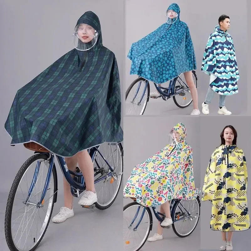 Expertly Made Korean-Style Bicycle Rain Poncho – Waterproof PU Cycling Raincoat for Men Women Superior