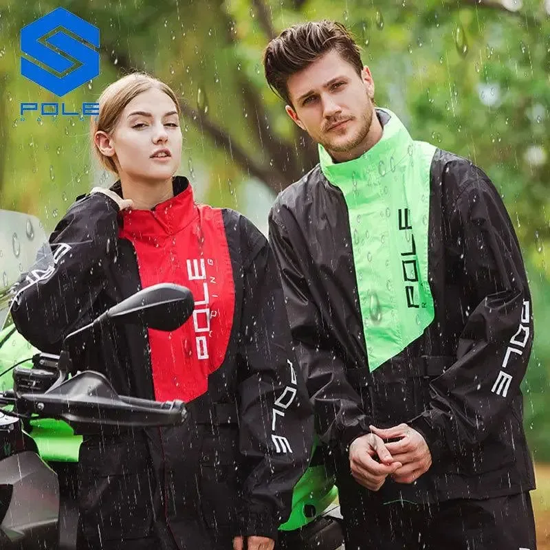 Fine Crafted Waterproof Breathable Motorcycle Raincoat Set with Reflective Features for Riding in Rainstorms Exclusive