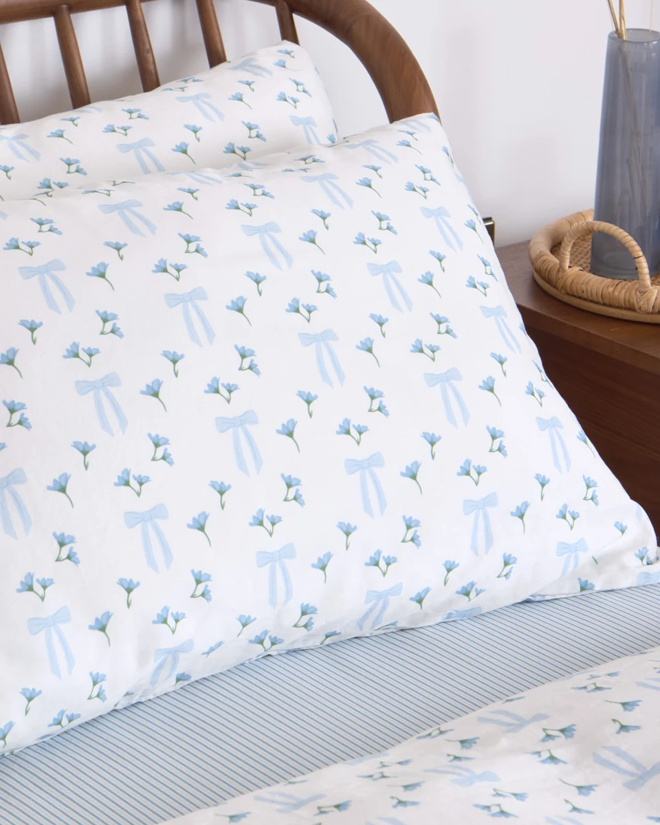 Reusable Foxford Coastal Bow Pillowcase Set Advanced