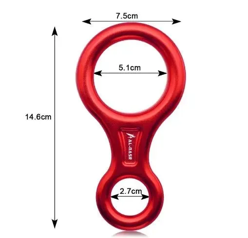 Top-Quality 35kN Aluminum Figure 8 Carabiner – Rock Climbing Rappelling Descender and Belay Device Authentic