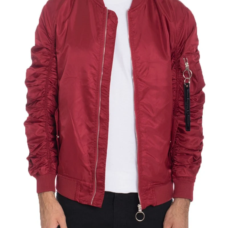 Enhanced Upgrade Your Style with Our Men’s Red Bomber Jacket – A Wardrobe Essential Soft