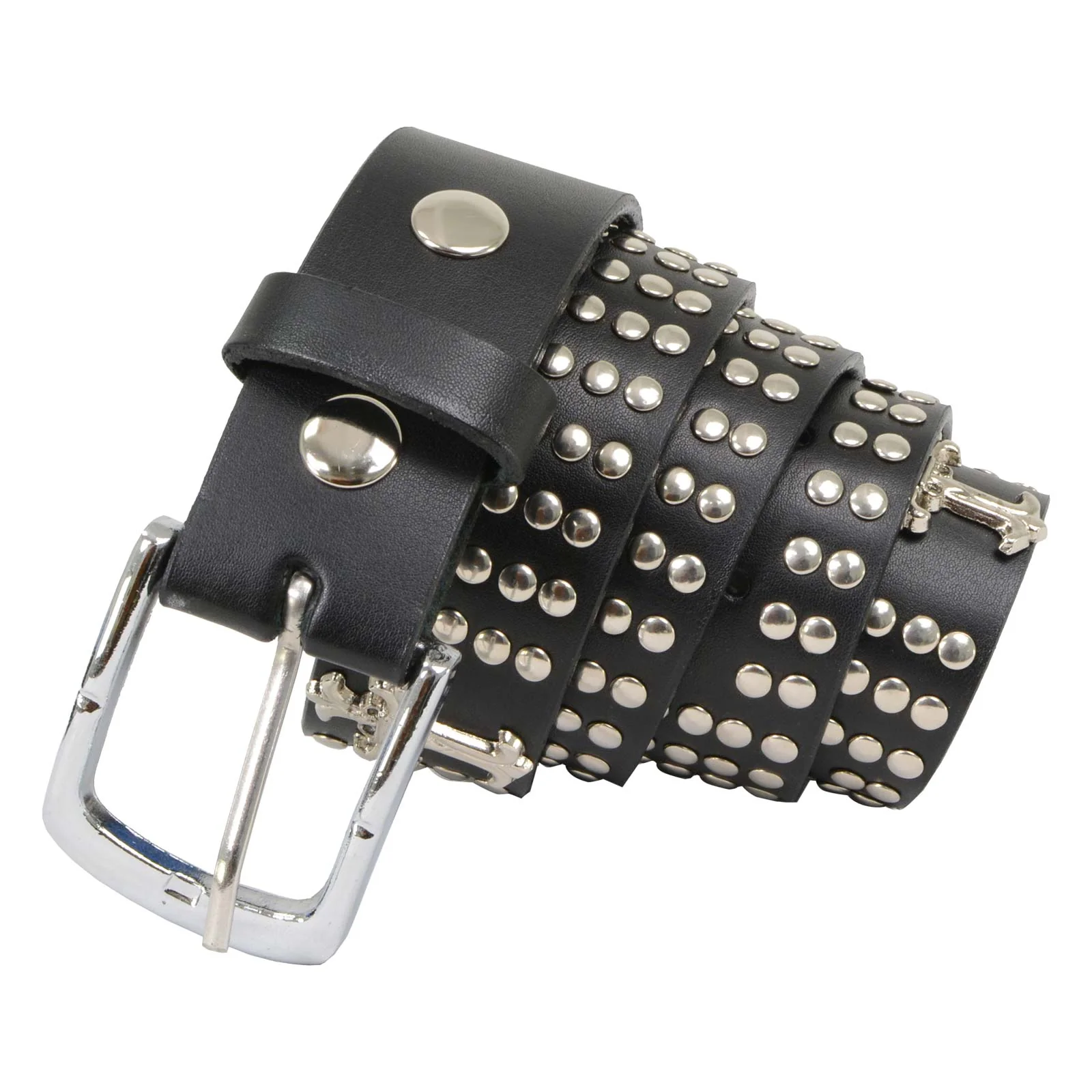Optimized Milwaukee Leather MP7101 Men’s Cross and Stud Black Leather Biker Belt with Interchangeable Buckle Effective