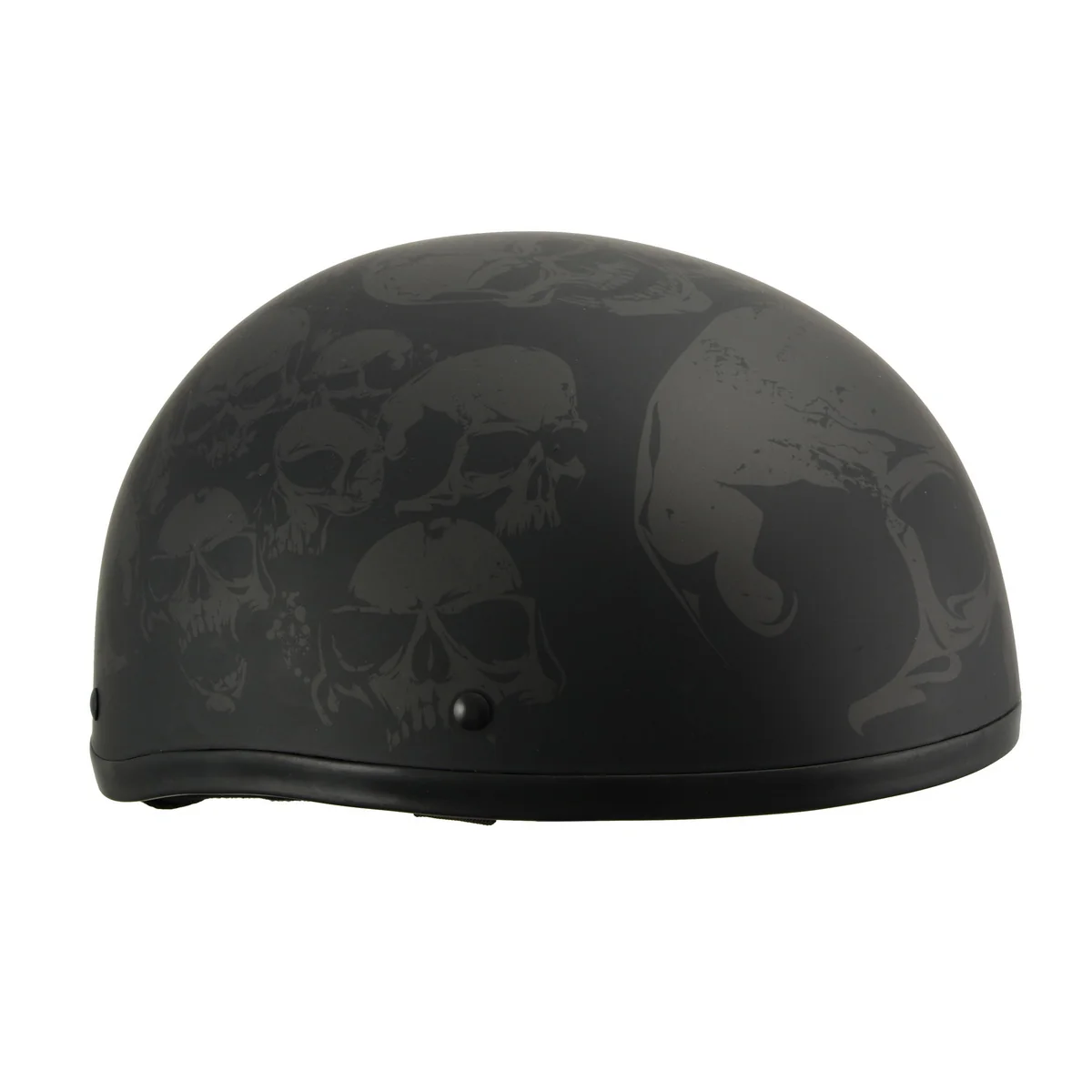 Next-Generation Milwaukee Helmets MPH9771DOT Skull Graphics Americas Smallest Matte Black Half Helmet Refined