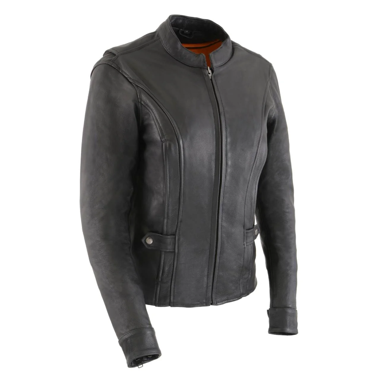 Traditional Milwaukee Leather MLL2530 Women’s Vented Black Leather Scooter Jacket Enhanced