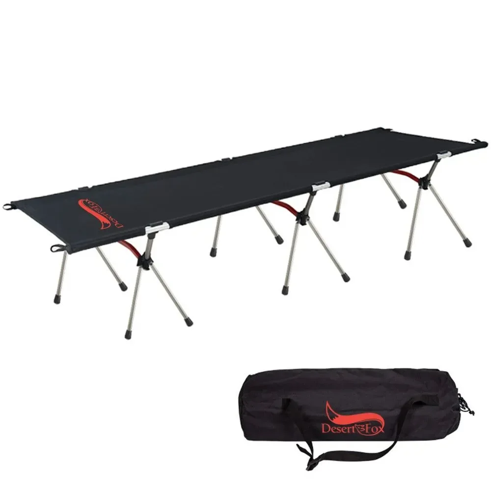 User-Friendly Desert Fox Collapsible Camping Cot with Carry Bag – Portable Folding Sleeping Bed for Adults and Kids High-Performance