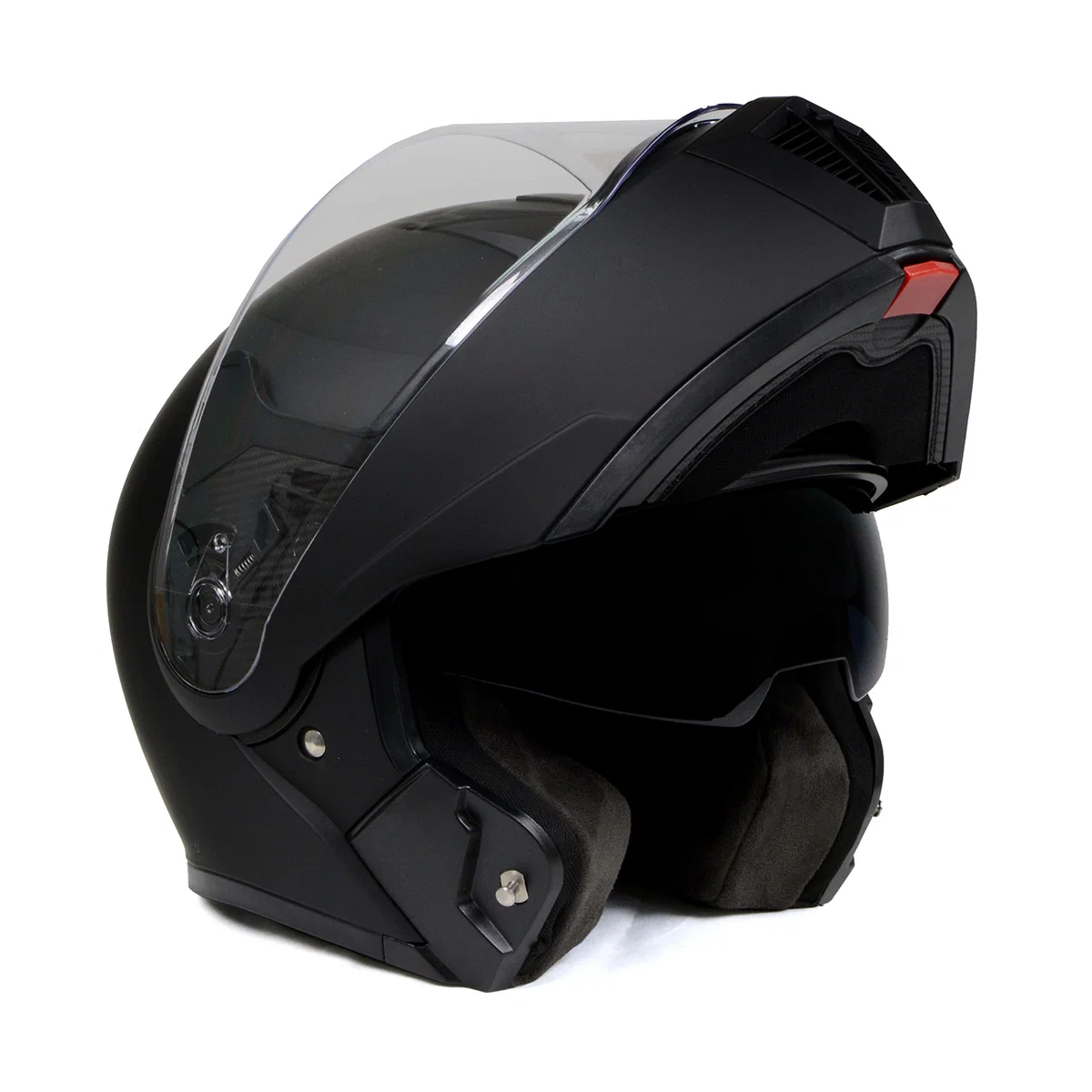 Smooth Milwaukee Helmets MPH9812DOT Flat Black Menace Advanced Motorcycle Modular Helmet Biker w Drop Down Visor Top-Quality