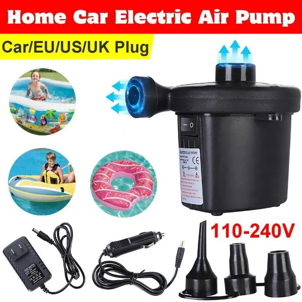 Durable 12V Portable Electric Air Pump – Inflator for Home Boat Mattress and Pool Safe