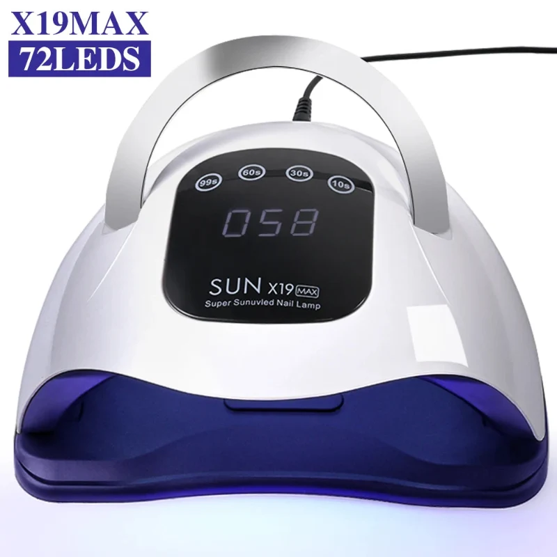 Exclusive SUN X19MAX Nail Lamp – 72LED Super Sunuvled with Digital Timer Premium Material