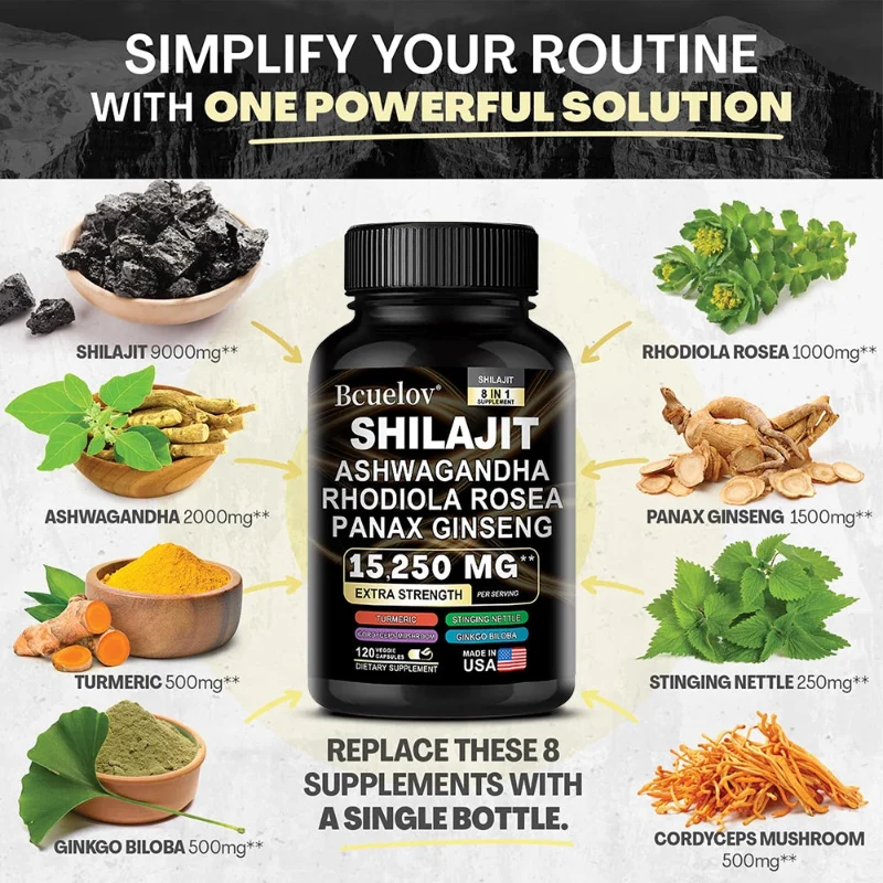 Eco-Friendly Bcuelov Shilajit Complex Supplement for Enhanced Energy and Vitality Trusted