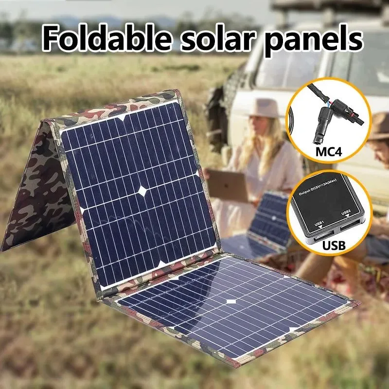 Safe 800W Foldable Solar Panel Kit with MPPT Controller — Portable Power Station Generator Charger 18V for Camping Car Boat and RV Use Stylish