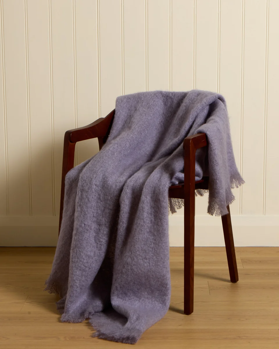 Minimalist Foxford Dusky Haze Mohair Throw Durable