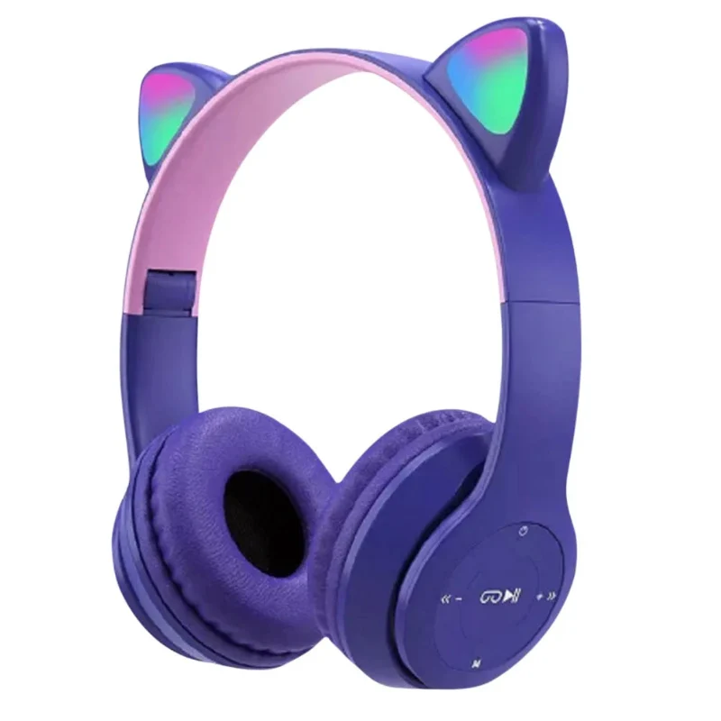 Consistent Cat Ear Wireless Headphones with LED Light for Fun Listening Long-Lasting