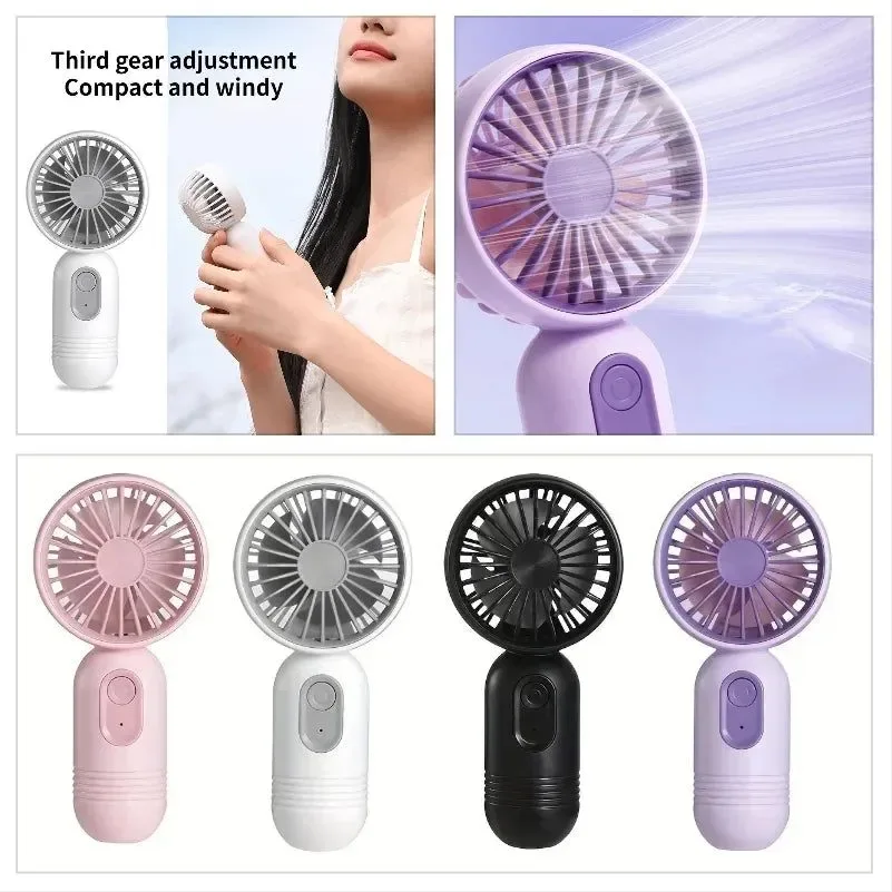 Elite Mini Portable USB Fan – 3-Speed Handheld Cooling for Office Travel Camping Next-Generation