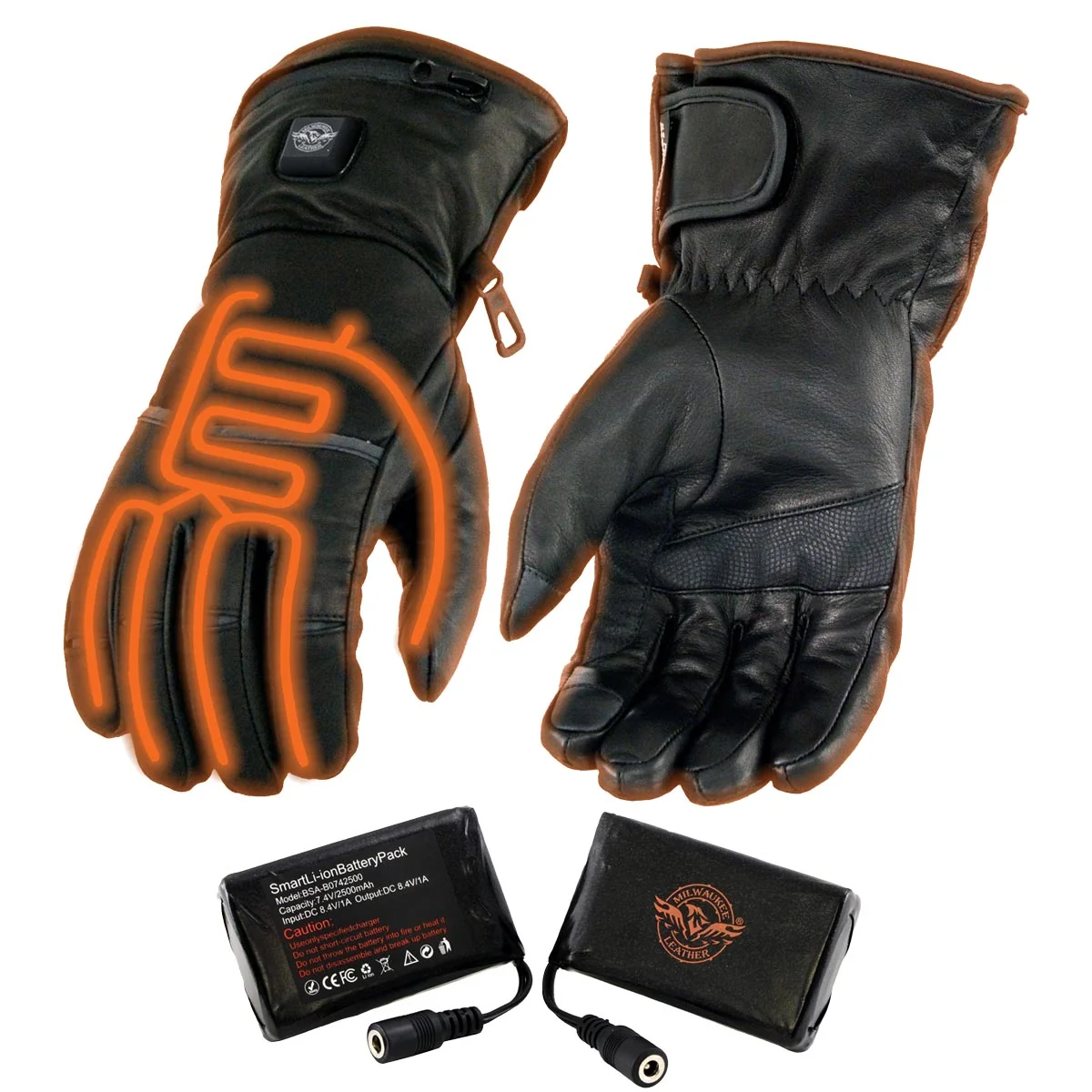 Quality Milwaukee Leather MG7713SET Women’s Heated Black Leather Winter Gloves -Wire Harness and i-Touch Trendy