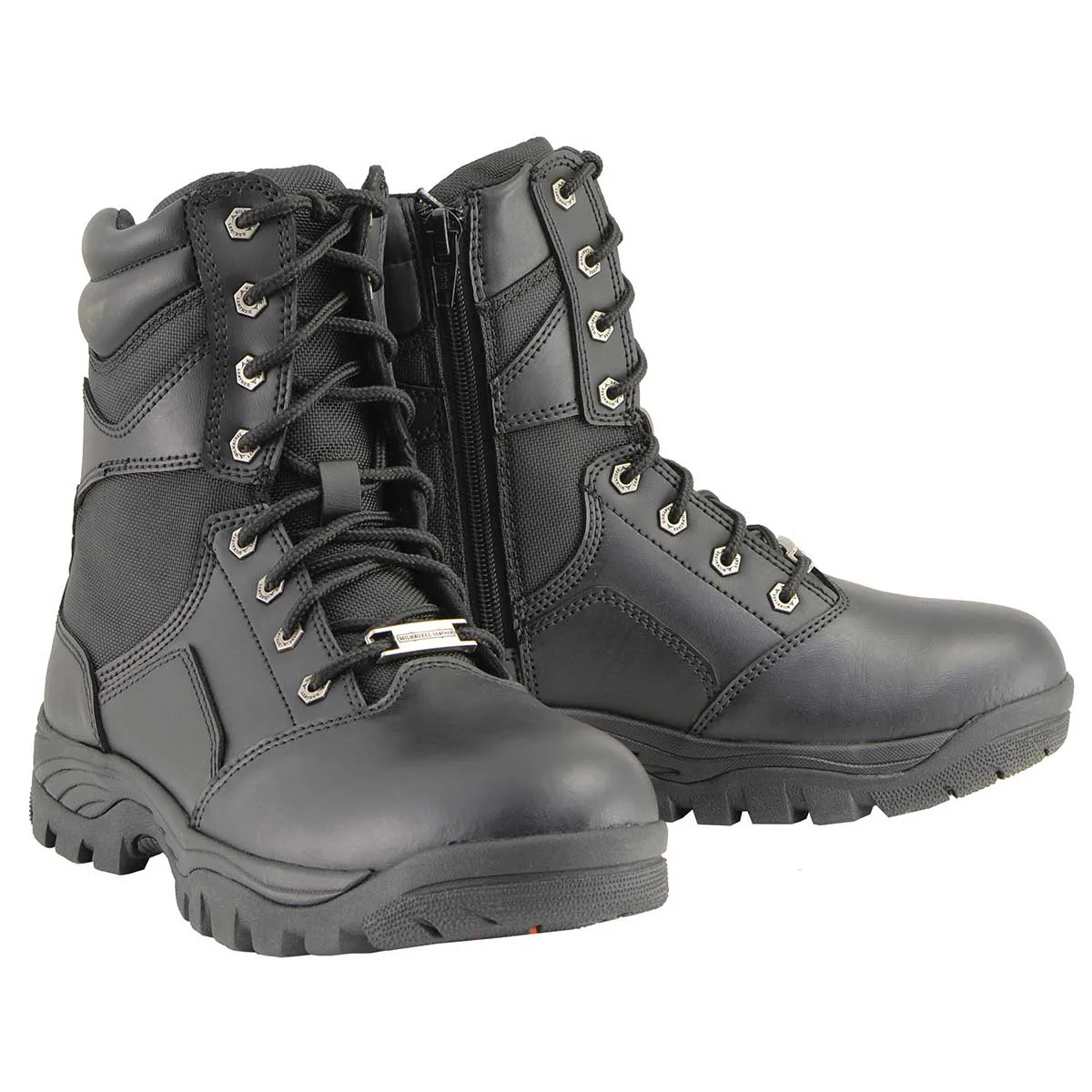 Original Design Milwaukee Leather MBM9135 Men s Black Lace-Up Waterproof Swat Style-Tactical Motorcycle Boots Detailed