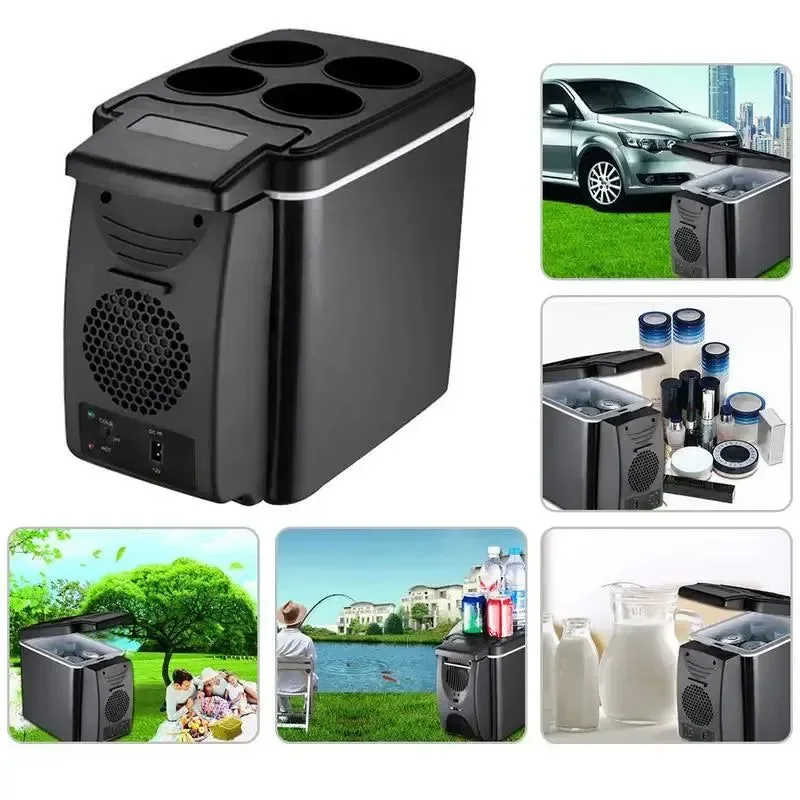 Unique 6L Mini Fridge for Camping Car – Portable Cooler Warmer Box Cooler Car Gadgets Innovative