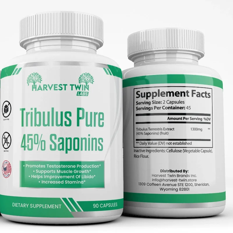 Official Harvest Twin Labs Tribulus Pure 45 Saponins 1300mg – 90 Capsules Organic