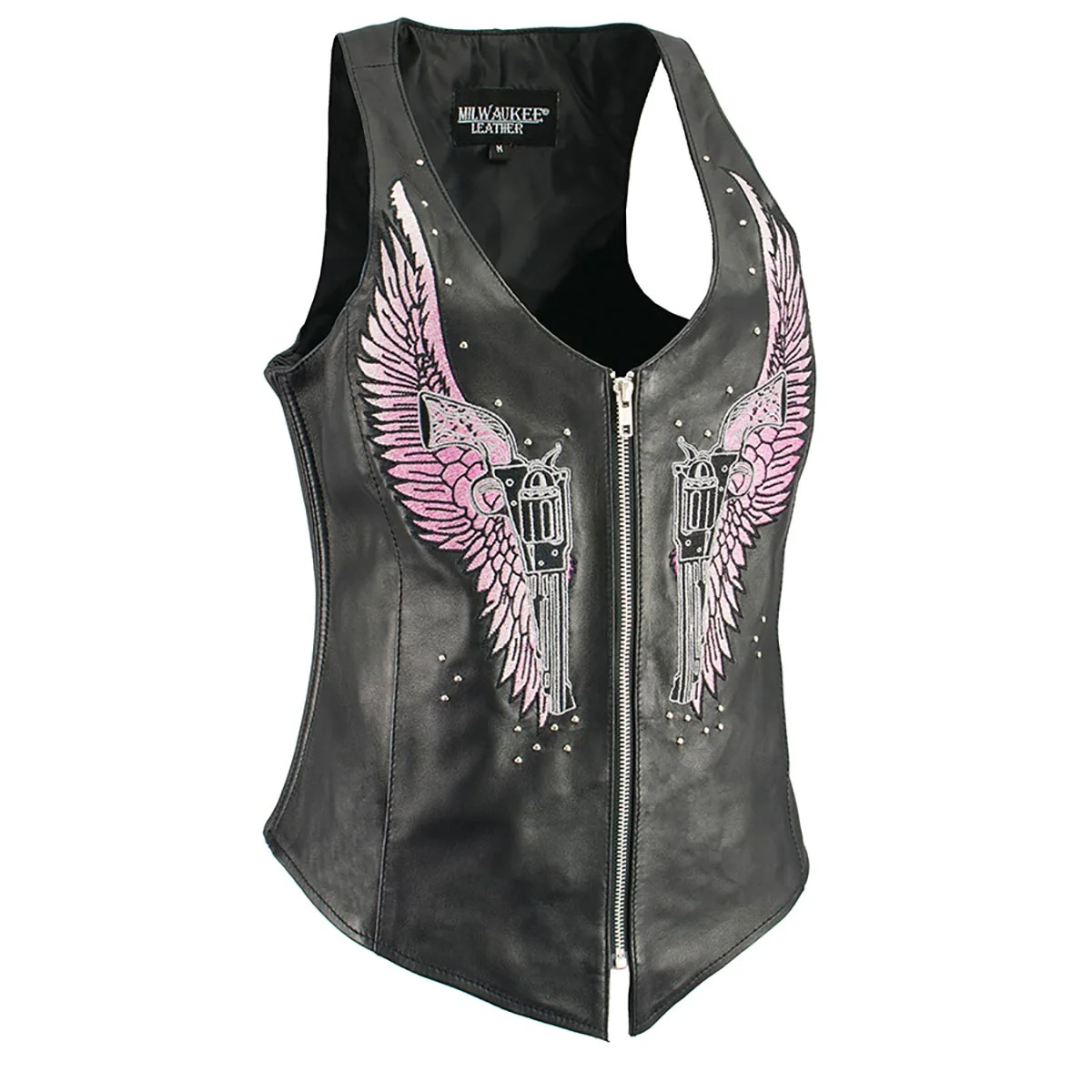 Trendy Milwaukee Leather MLL4535 Women’s ‘Winged Assassin’ Black Leather Tank Vest Carefully Designed