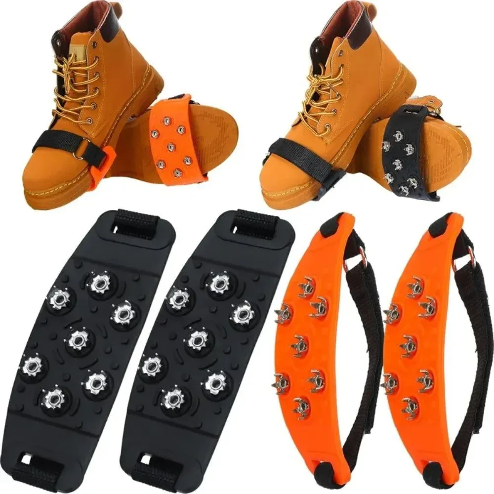 Healthy 7-Spike Adjustable Ice Cleats – Anti-Slip Shoe Covers for Winter Hiking Climbing Fits Most Shoes Premium Material