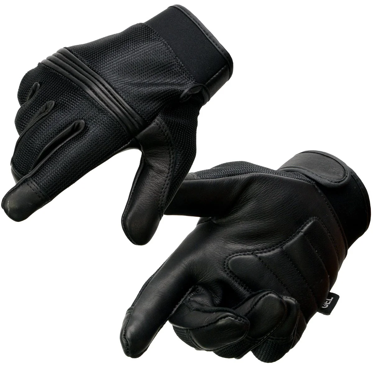 Durable Milwaukee Leather MG7517 Men’s Black Leather Mesh Gel Palm Motorcycle Hand Gloves W Rubberized Flex Knuckles Organic
