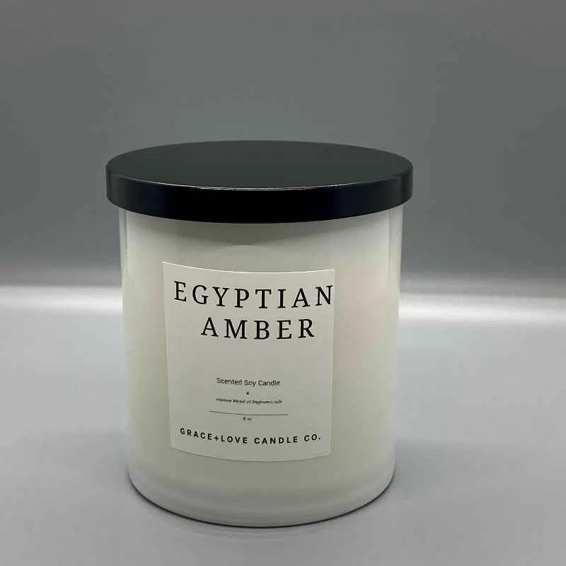 Detailed Grace Love Candle Co. Egyptian Amber Scented Soy Candle Classic