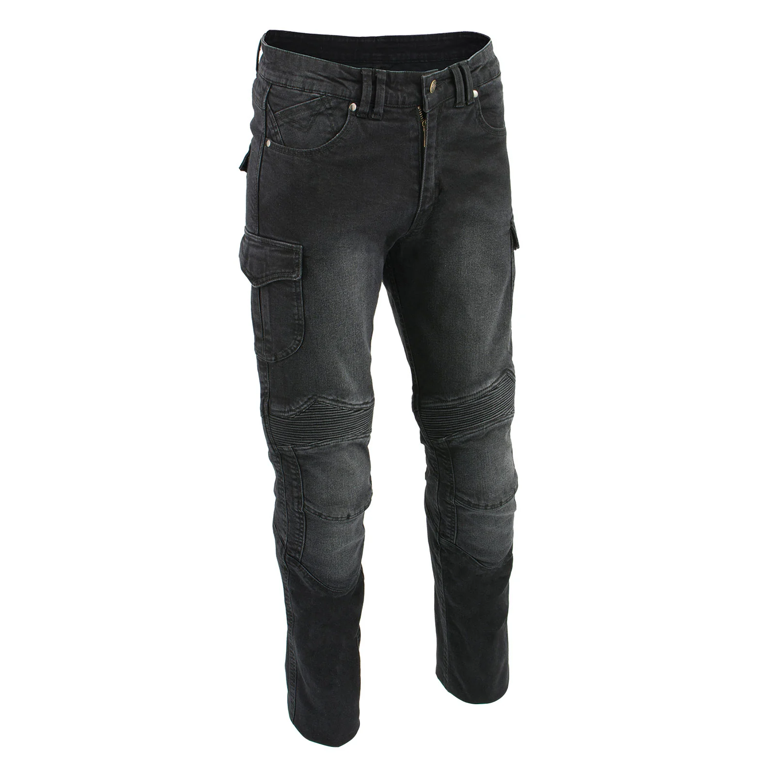 Fine Crafted Milwaukee Leather MDM5011 Men’s Millennium Black Knee Flex CE Armored Motorcycle Denim Jeans Reinforced w Aramid Fibers Selected