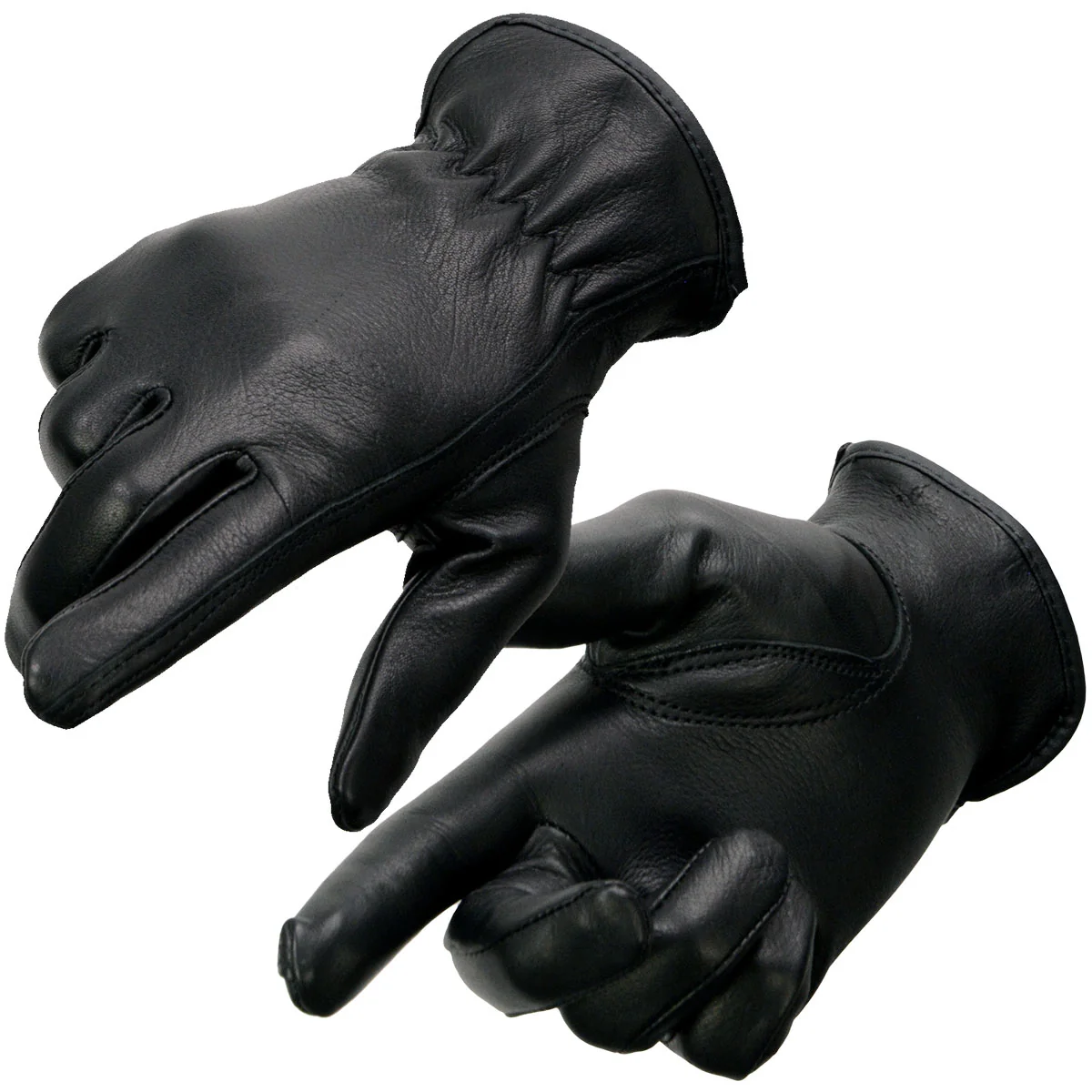 Original Milwaukee Leather MG7797 Women’s Black Leather Motorcycle Rider Unlined Gloves w Cool-Tec Leather Treatement Safe