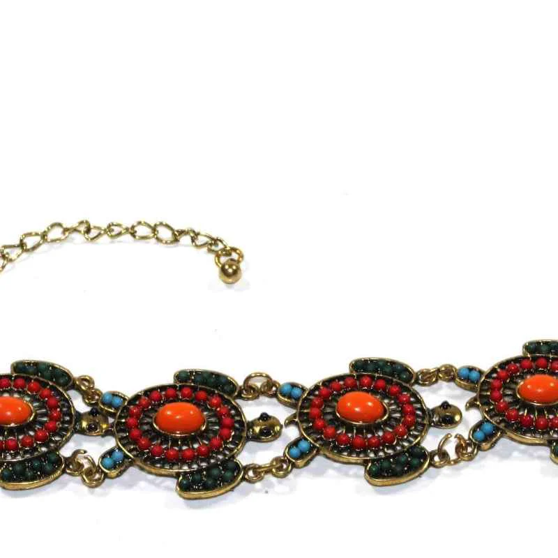 Advanced Multicolor Beaded Floral Statement Necklace Jewelry Organic