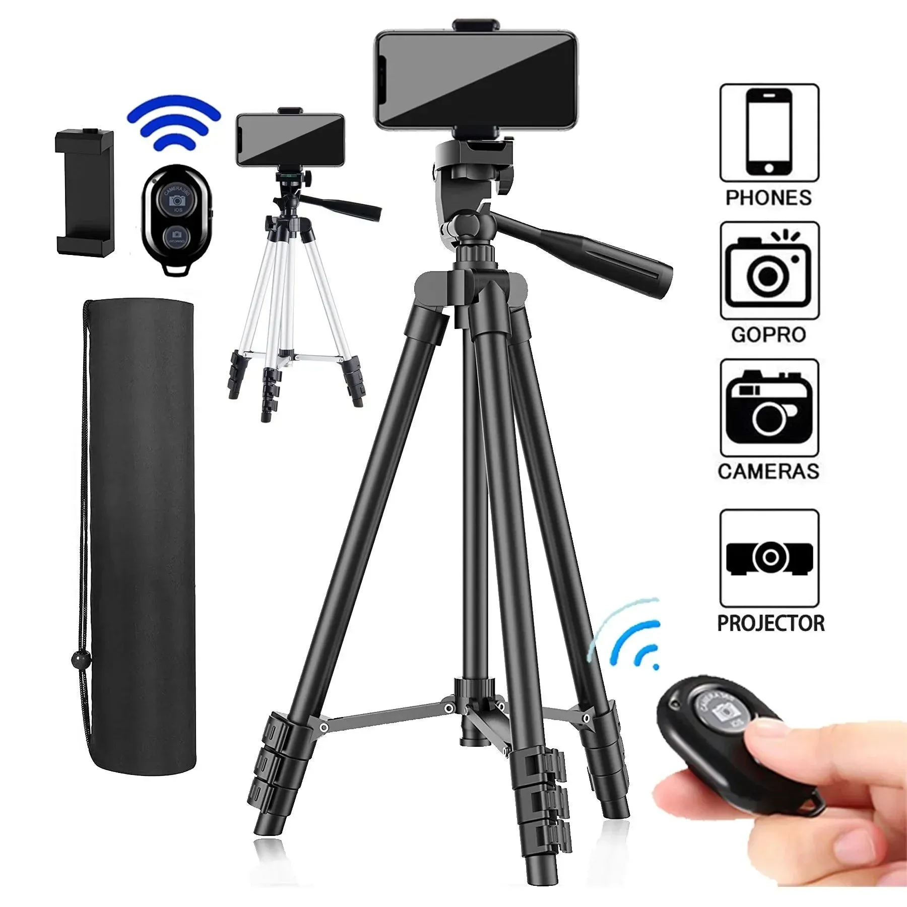 Excellent Flexible Tripod Stand – Extendable 40 Lightweight Mount for DSLR Phone Smart