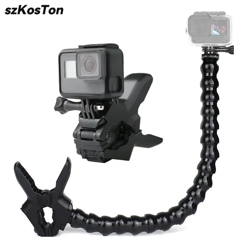 Sophisticated Flex Clamp Arm Mount – Adjustable Gooseneck Clip Bracket for GoPro Hero 12 11 10 9 8 7 DJI Insta360 Cameras Powerful