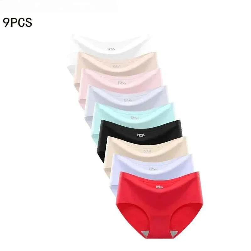 Sustainable 9-Piece Women s Seamless Underwear Set – Comfortable Multi-Color Panties Fashionable